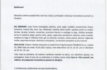 HUMANITARNA POMOČ UKRAJINI